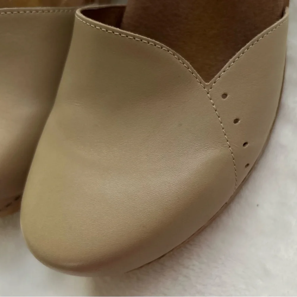 Dansko Tan Leather Mary Jane Clogs - Picture 5 of 14